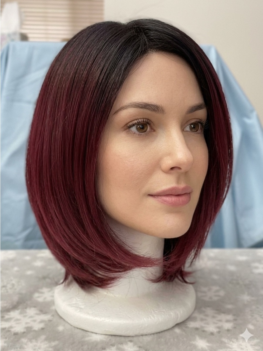 Short Layered Bob Wig in Burgundy Red - Women Hair